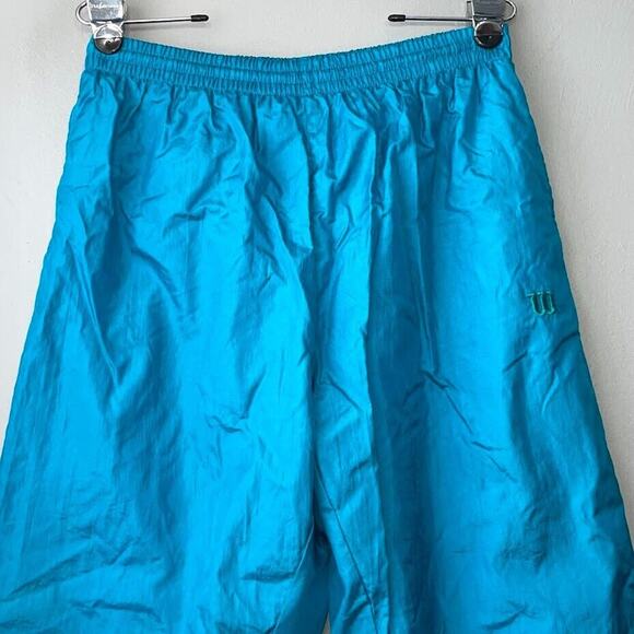 Vintgae Wilson Womens Size XL Turquoise Drawstring Nylon Wind Pants Athletic - Picture 2 of 14